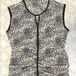 Adrianna Papell Ruched Spotted Tank